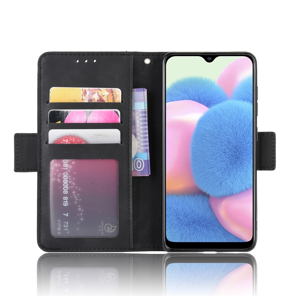 Wallet Stand Flip Leather Phone Cover for Samsung Galaxy A41 - Black-4