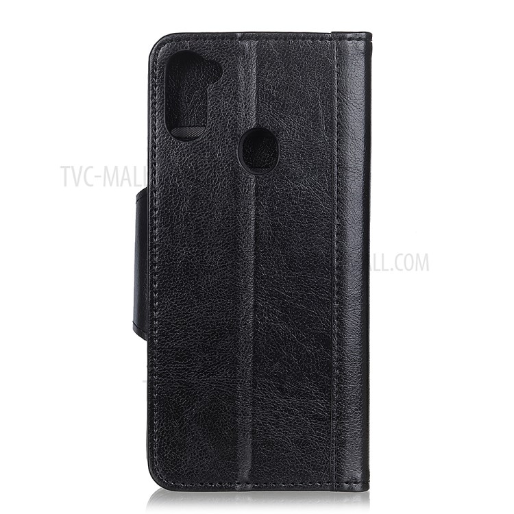 Textured PU Leather Wallet Protective Phone Casing for Motorola Moto G8 Power - Black-10