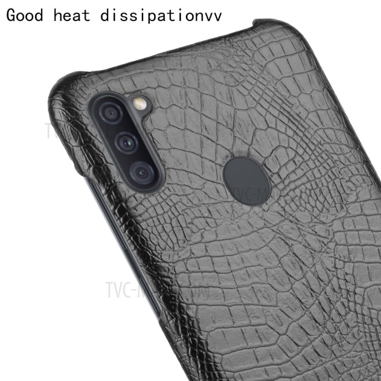 Crocodile Texture PU Leather Coated PC Protection Case for Samsung Galaxy A11 - Black-5