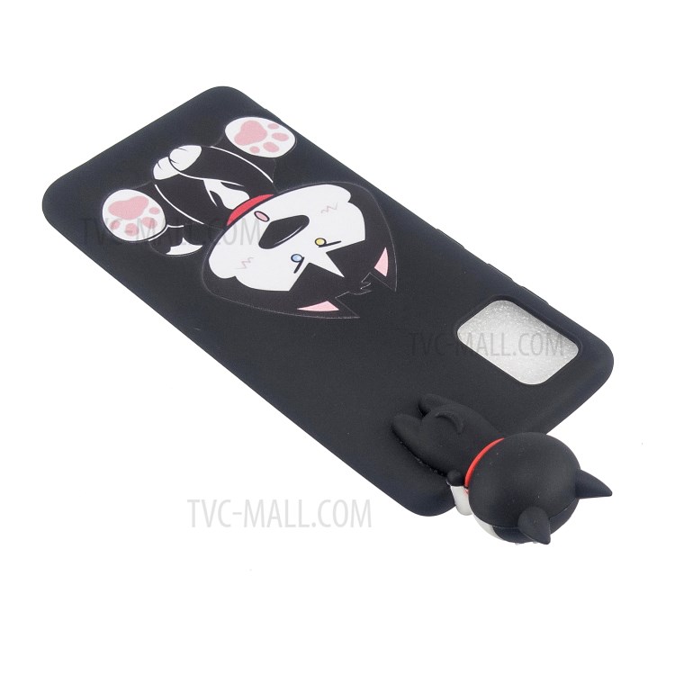 3D Doll Decor Soft TPU Phone Cover for Samsung Galaxy A41 - Black Dog-5
