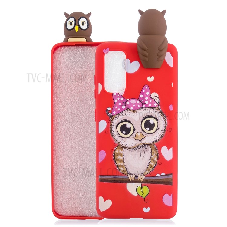 3D Doll Decor Soft TPU Phone Case for Samsung Galaxy A41 - Female Owl-1