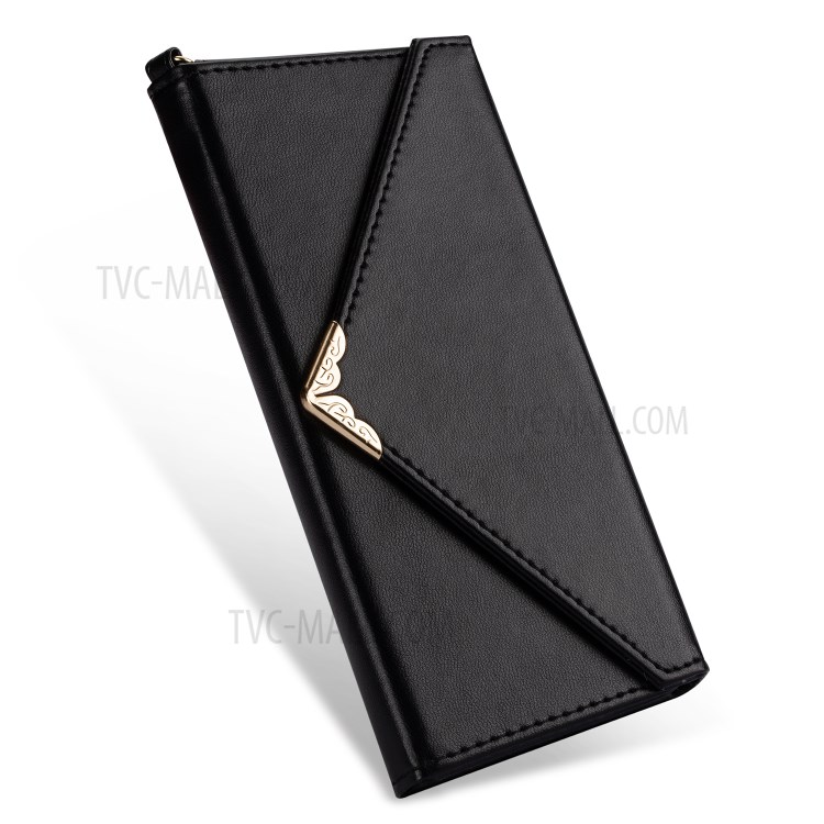 Envelope Style Wallet Leather Cover Phone Case for Samsung Galaxy S20 Plus - Black-5