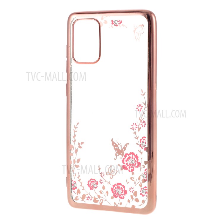 Electroplated Rhinestone TPU Case for Samsung Galaxy A71 - Rose Gold-2