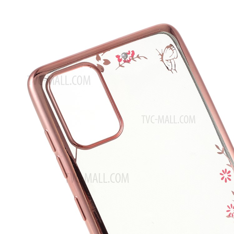Electroplated Rhinestone TPU Case for Samsung Galaxy A71 - Rose Gold-4