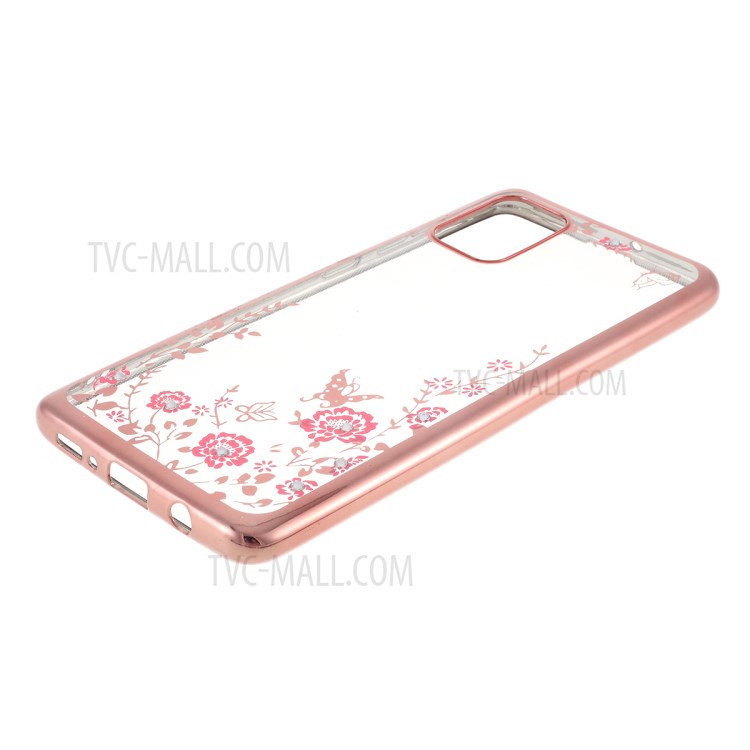 Electroplated Rhinestone TPU Case for Samsung Galaxy A71 - Rose Gold-5