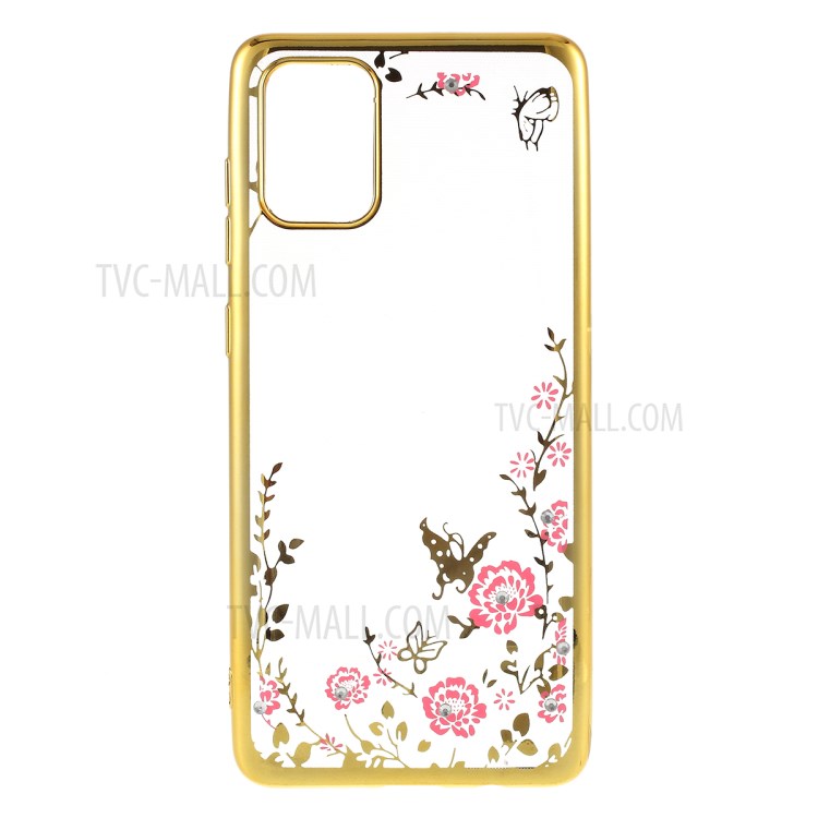 Electroplated Rhinestone TPU Case for Samsung Galaxy A71 - Gold-1