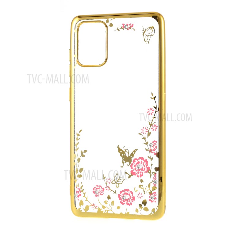Electroplated Rhinestone TPU Case for Samsung Galaxy A71 - Gold-2