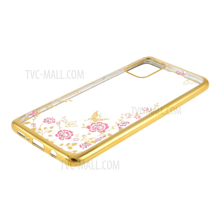 Electroplated Rhinestone TPU Case for Samsung Galaxy A71 - Gold-5