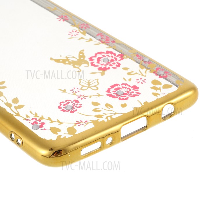 Electroplated Rhinestone TPU Case for Samsung Galaxy A71 - Gold-6