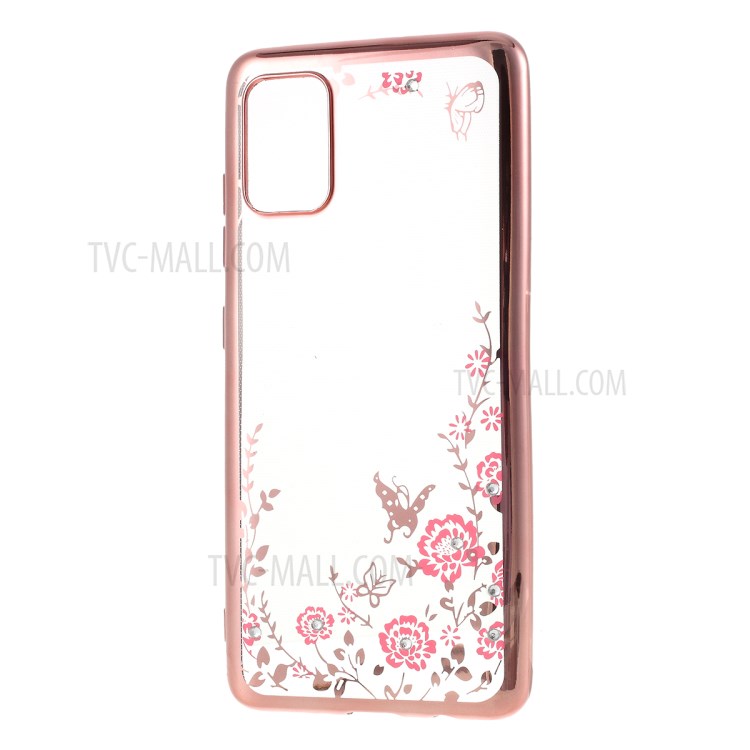 Electroplated Rhinestone TPU Case Phone Shell for Samsung Galaxy A51 - Rose Gold-2