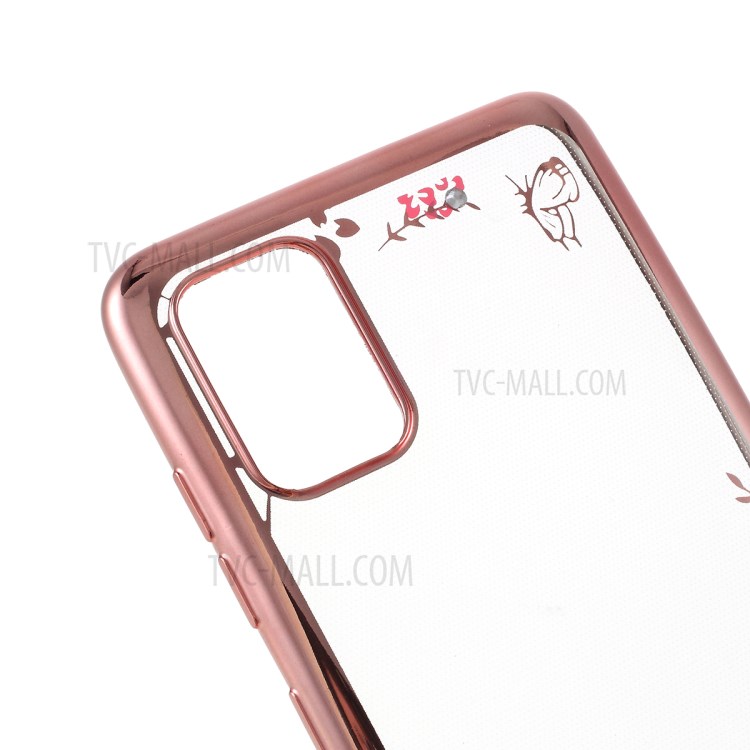Electroplated Rhinestone TPU Case Phone Shell for Samsung Galaxy A51 - Rose Gold-4