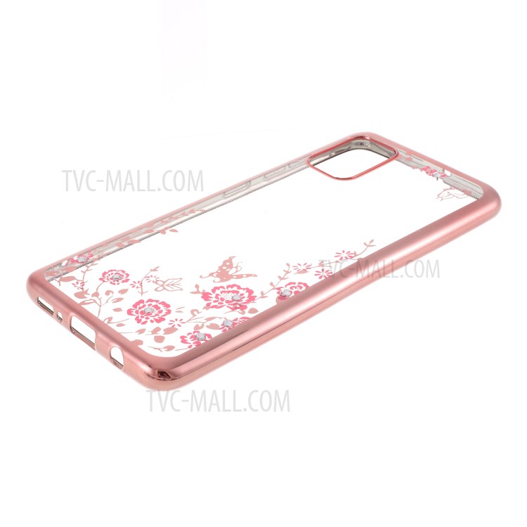Electroplated Rhinestone TPU Case Phone Shell for Samsung Galaxy A51 - Rose Gold-5
