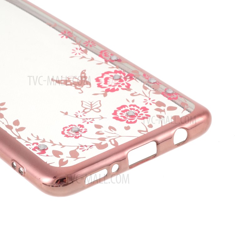 Electroplated Rhinestone TPU Case Phone Shell for Samsung Galaxy A51 - Rose Gold-6