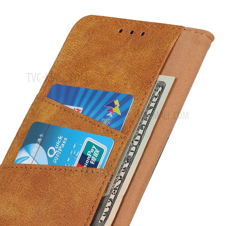 Vintage Style Leather Wallet Stand Case for Samsung Galaxy M31 - Brown-2