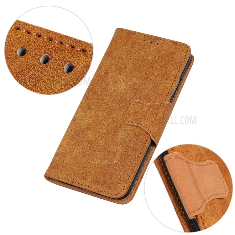 Vintage Style Leather Wallet Stand Case for Samsung Galaxy M31 - Brown-5