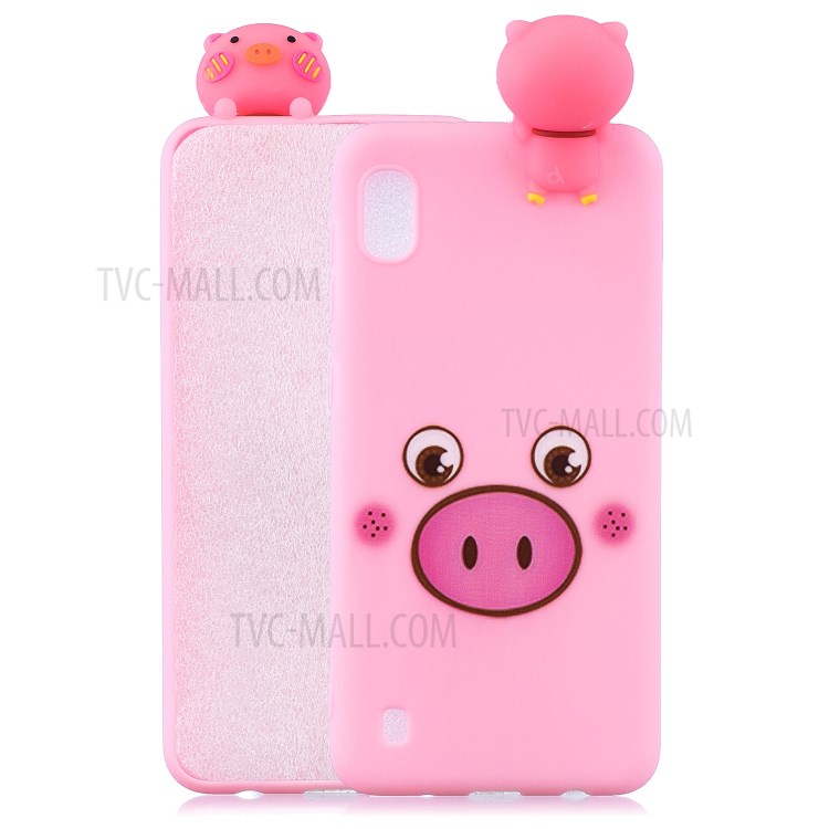 3D Doll Decor Soft TPU Phone Shell for Samsung Galaxy A01 - Pig-1