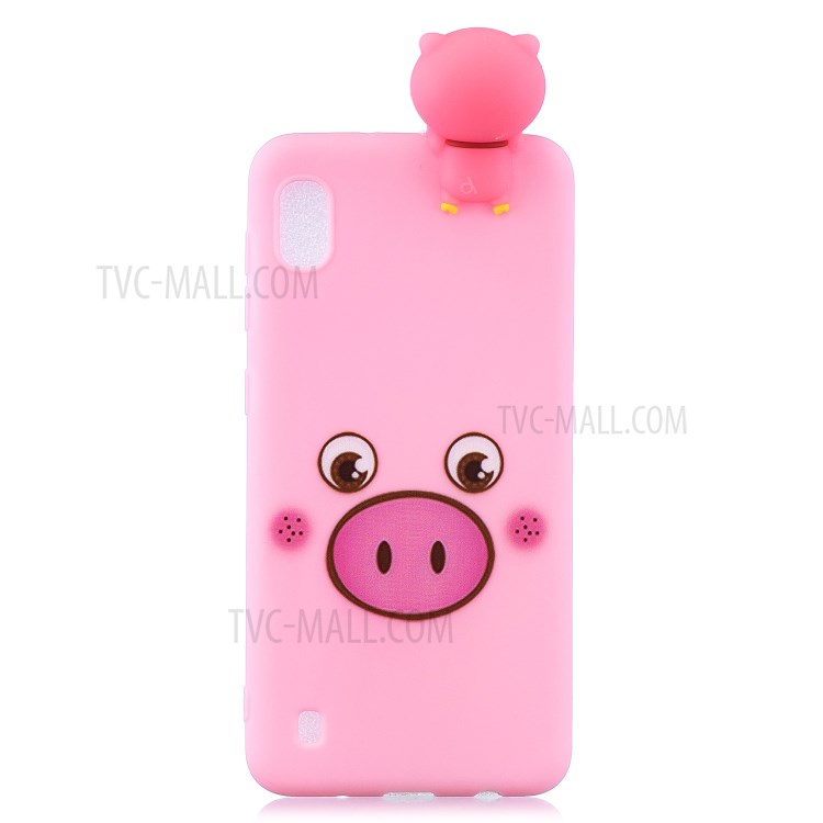 3D Doll Decor Soft TPU Phone Shell for Samsung Galaxy A01 - Pig-2