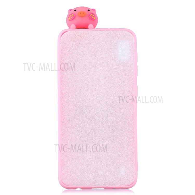 3D Doll Decor Soft TPU Phone Shell for Samsung Galaxy A01 - Pig-3