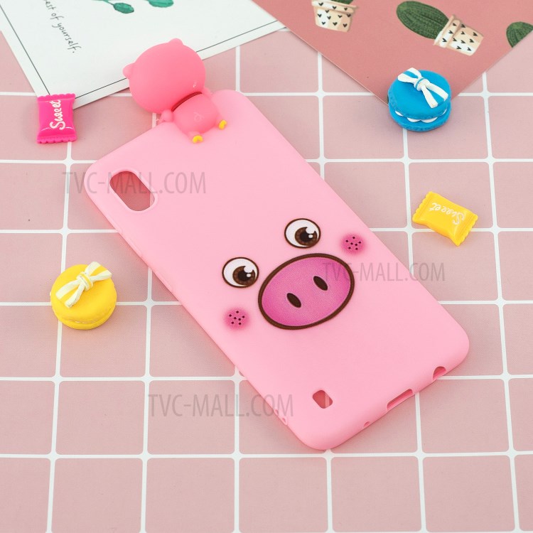 3D Doll Decor Soft TPU Phone Shell for Samsung Galaxy A01 - Pig-6