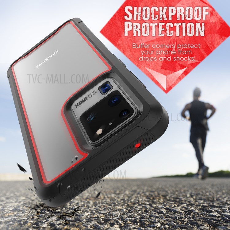 + Acrílico Cáscara De La Cubierta Híbrida De Nuevo Marco Con Estilo TPU Parachoques + PC Para La Galaxia S20 De Ultra - Rojo-4