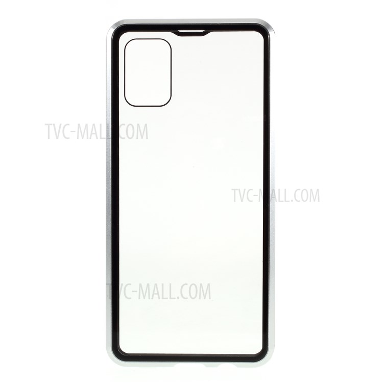 Metal Frame + Tempered Glass Cell Phone Case for Samsung Galaxy A51 - Silver-3