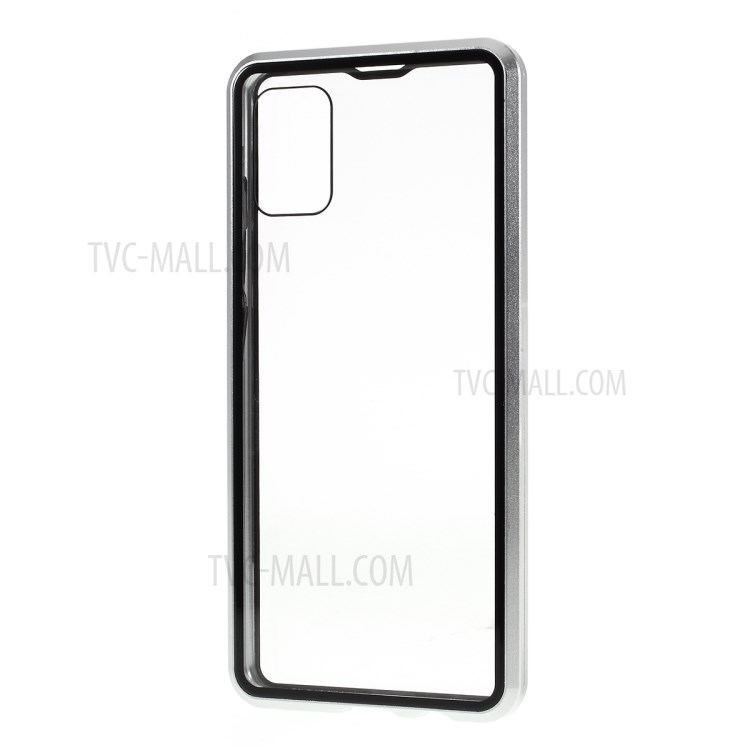 Metal Frame + Tempered Glass Cell Phone Case for Samsung Galaxy A51 - Silver-4