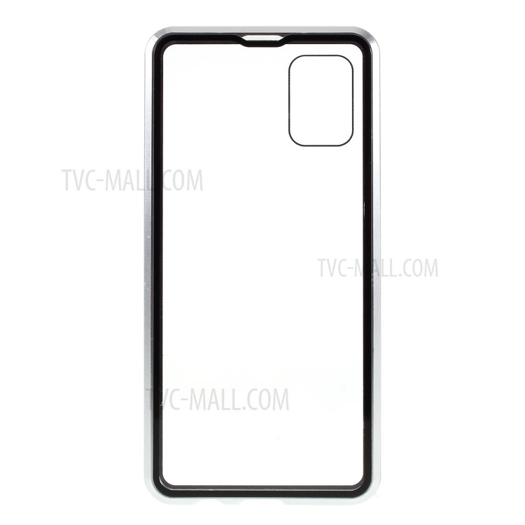 Metal Frame + Tempered Glass Cell Phone Case for Samsung Galaxy A51 - Silver-5