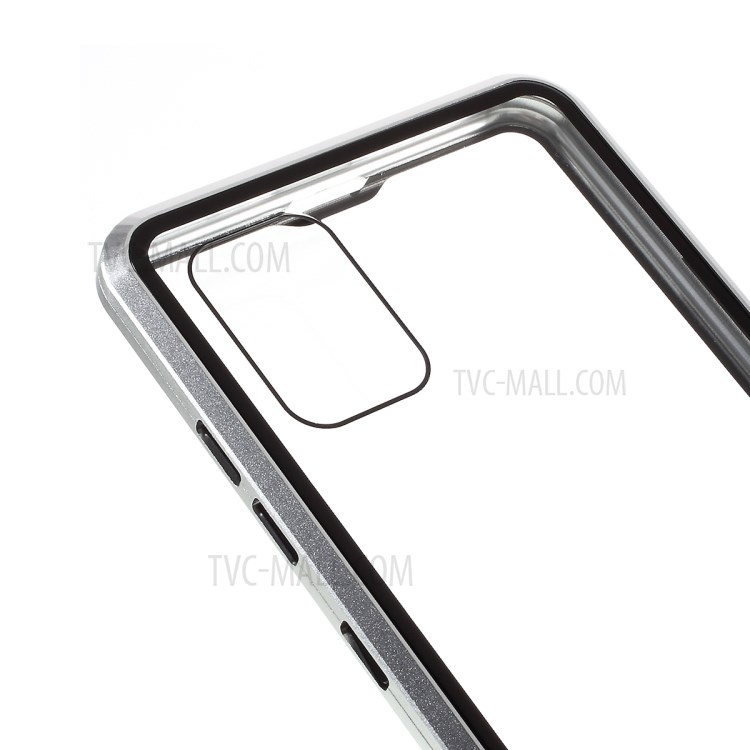 Metal Frame + Tempered Glass Cell Phone Case for Samsung Galaxy A51 - Silver-6