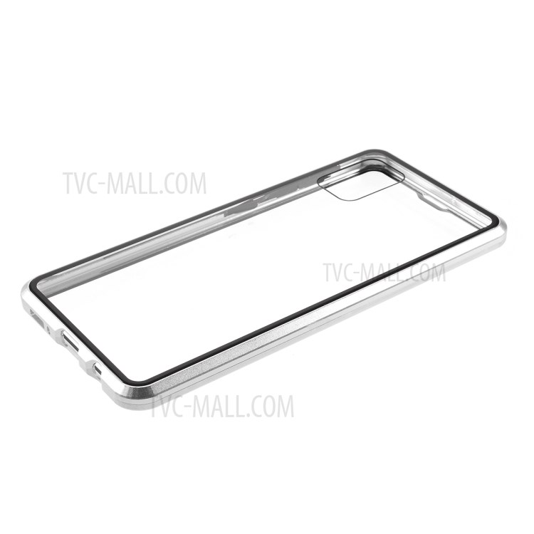 Metal Frame + Tempered Glass Cell Phone Case for Samsung Galaxy A51 - Silver-7