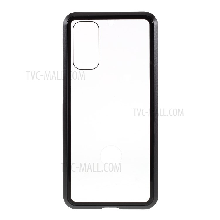 Metal Frame + Tempered Glass Protective Case for Samsung Galaxy S20 - Black-2