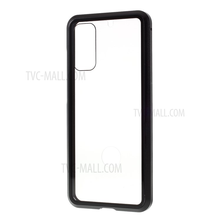 Metal Frame + Tempered Glass Protective Case for Samsung Galaxy S20 - Black-3