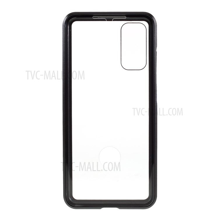 Metal Frame + Tempered Glass Protective Case for Samsung Galaxy S20 - Black-4