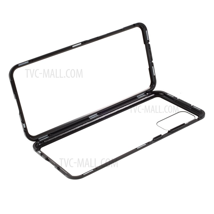 Metal Frame + Tempered Glass Protective Case for Samsung Galaxy S20 - Black-8