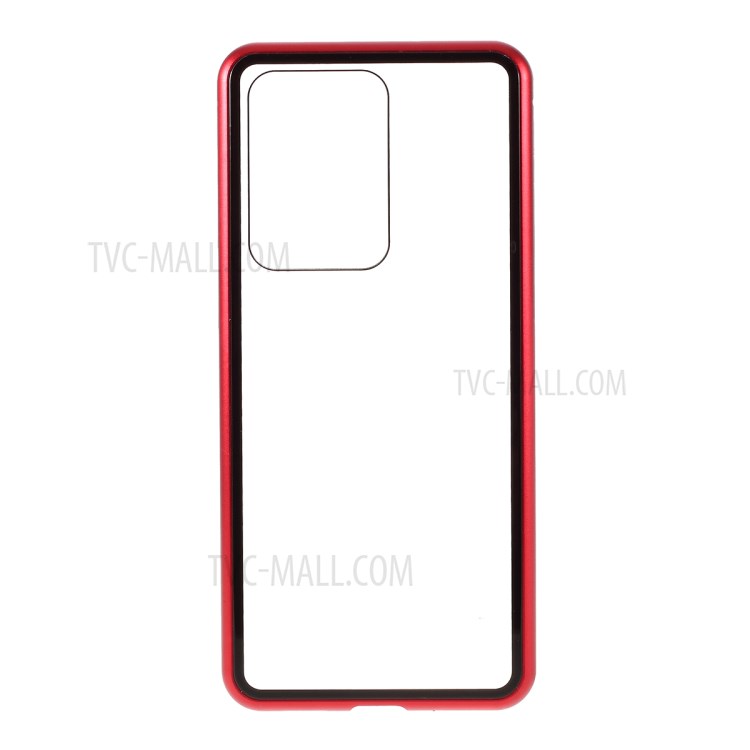 Detachable Magnetic Metal Frame + Tempered Glass Case for Samsung Galaxy S20 Plus - Red-4