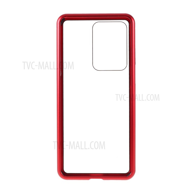 Detachable Magnetic Metal Frame + Tempered Glass Case for Samsung Galaxy S20 Plus - Red-6