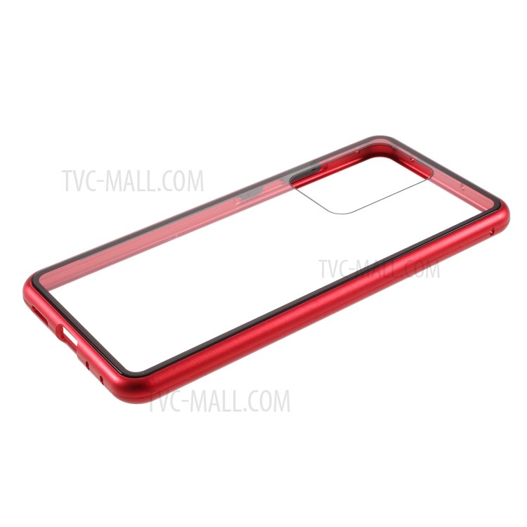 Detachable Magnetic Metal Frame + Tempered Glass Case for Samsung Galaxy S20 Plus - Red-8