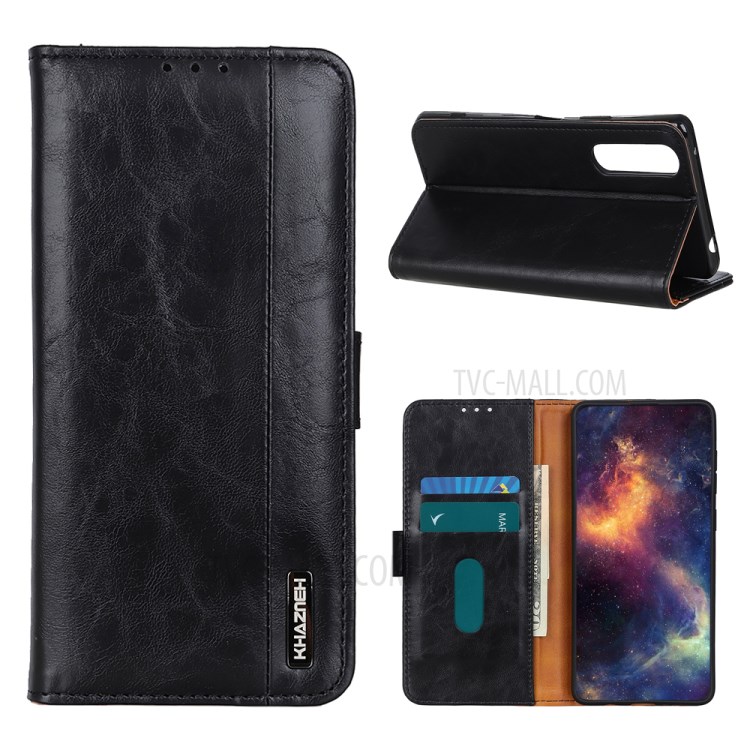 PU Leather Wallet Stand Cell Phone Case for Samsung Galaxy Xcover Pro - Black-1