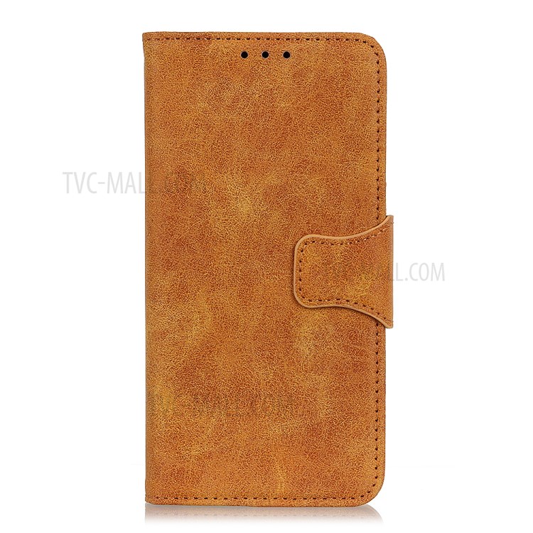 Vintage Style Split Leather Wallet Cover Shell for Samsung Galaxy Xcover Pro - Brown-2