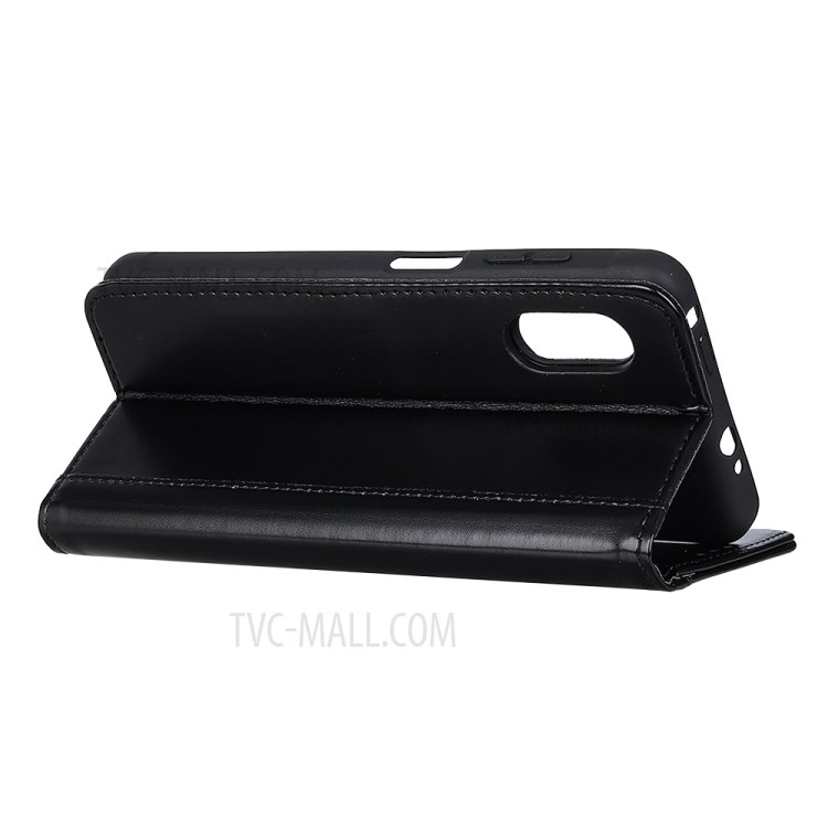 Auto-absorbed Split Leather Wallet Case Accessory for Samsung Galaxy Xcover Pro - Black-4