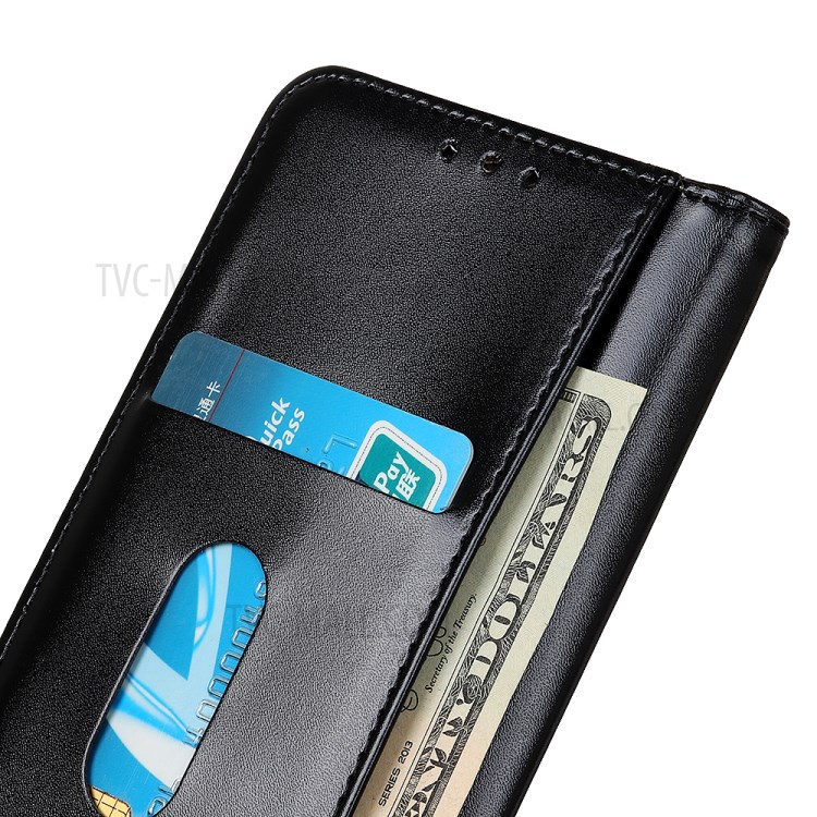 Auto-absorbed Split Leather Wallet Case Accessory for Samsung Galaxy Xcover Pro - Black-5