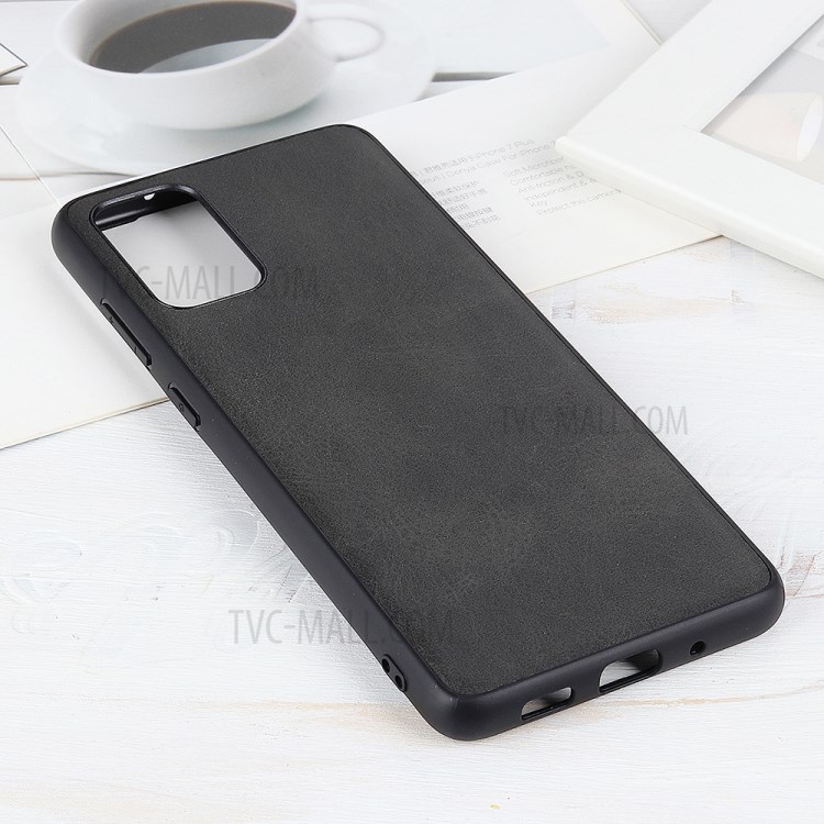 Matte PU Leather Skin PC +TPU Combo Phone Casing for Samsung Galaxy S20 Plus - Black-2