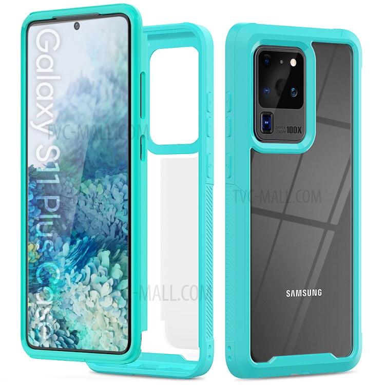 PC Marco TPU Parachoques Cáscara Del Teléfono De Nuevo Híbrido Acrílico Que Cubre Para La Galaxia S20 De Ultra - Bebe Azul-1