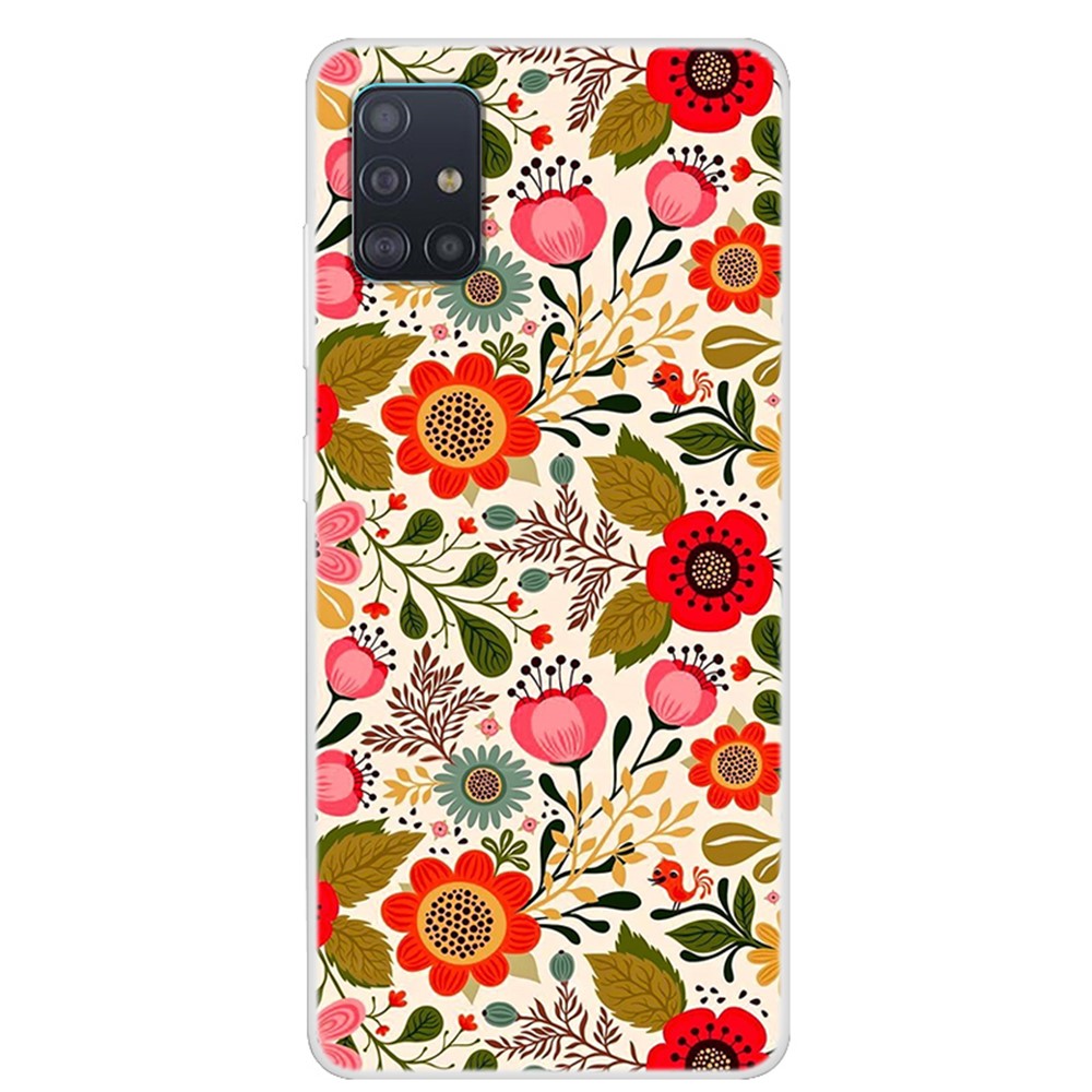 Pattern Printing TPU Phone Case for Samsung Galaxy A51 - Pretty Flower-1