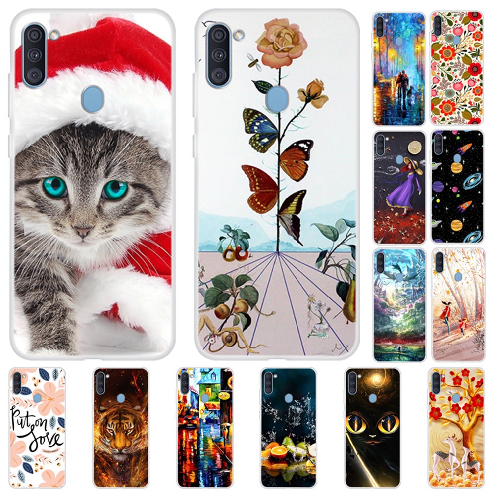 Pattern Printing TPU Phone Case for Samsung Galaxy A11 - Flower-6