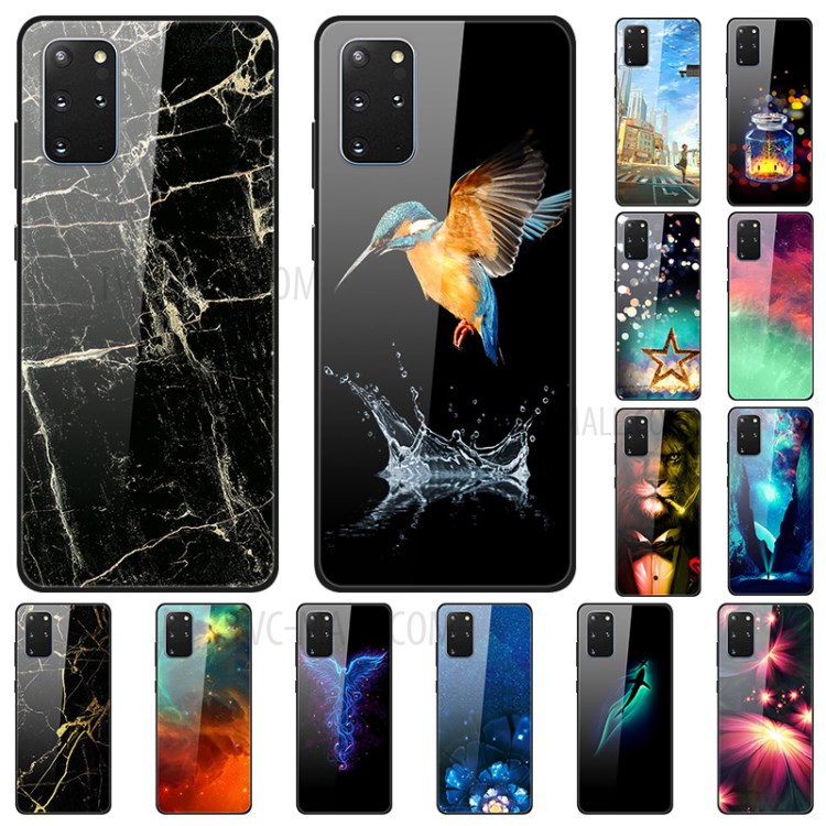 Pattern Printing Tempered Glass + PC + TPU Protector Cover for Samsung Galaxy S20 Plus - Marble Pattern-5