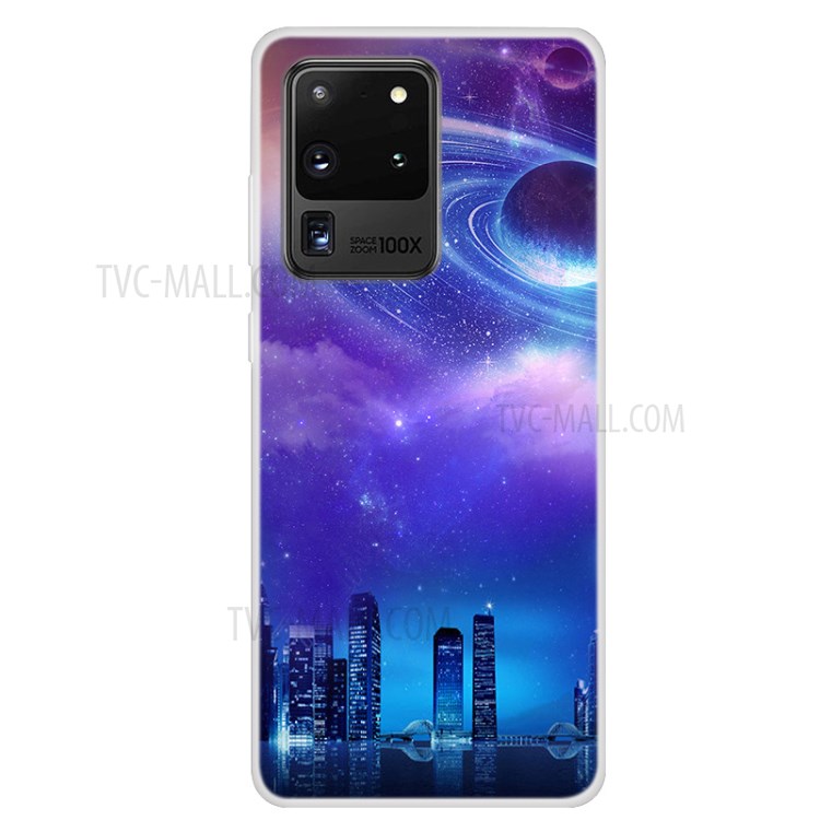 Space Series Pattern TPU Phone Case for Samsung Galaxy S20 Ultra 5G/ S20 Ultra - City Starry Sky-1