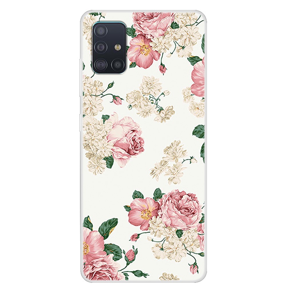 Pattern Printing TPU Phone Soft Cover for Samsung Galaxy A51 - Blooming Flowers-1