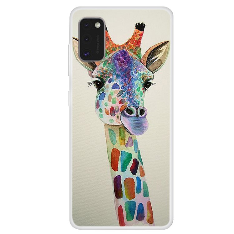Pattern Printing Soft TPU Case Accessory for Samsung Galaxy A71 - Giraffe-1