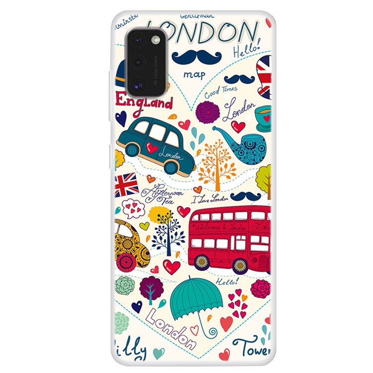Pattern Printing Soft TPU Case Accessory for Samsung Galaxy A71 - London Elements-1