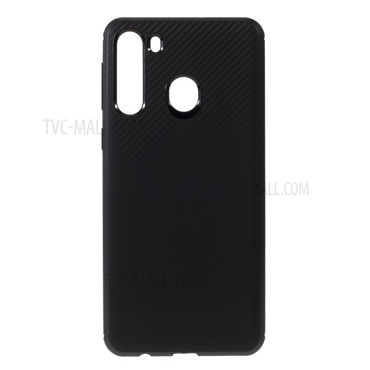 Anti-slip Drop-resistant TPU Mobile Case for Samsung Galaxy A21 - Black-1